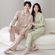 Pajamas Yingzitong autumn and winter German velvet couple pajamas set simple cardigan mens and women