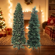 [READY STOCK] PVC + PE Slim Christmas Tree 9FT 10FT Tall Slender Xmas Tree Realistic Pine Needle Des