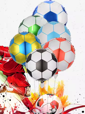 6pcs 18inch Football Foil Balloons Soccer Helium Balloon Football Theme Party Soccer Fans Birthday P