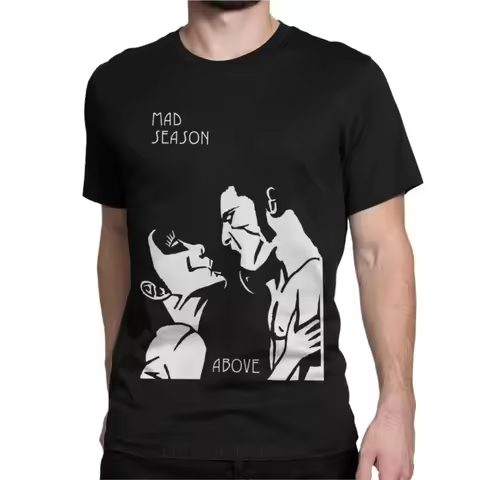 Cotton T Shirt Mad Season Short Sleeve Tee Shirt New Arrival Tops Cool Mad Season Above Rock Band T-