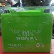 BATTERY YTX12-BS👍MONFA👍MAINTENANCE FREE VERSYS 650 OLD/NEW/ER6N (2009-11)/VN900/NAZA BLADE 250/650