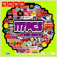 117 PCS BRAND STICKERS ALREADY CUT WATERPROOF