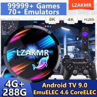 Lzakmr ใหม่4K WiFi X3 MAX คอนโซลเกมย้อนยุค32G + 256G 70 emulators สำหรับ PS1/PSP 99999 + เกม Android TV emulec 4.6 coreelec