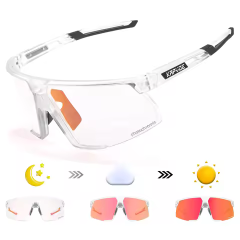 KAPVOE Photochromic Cycling Glasses Outdoor Sports Running Eyewear Women Road Bike Glasses Men MTB C