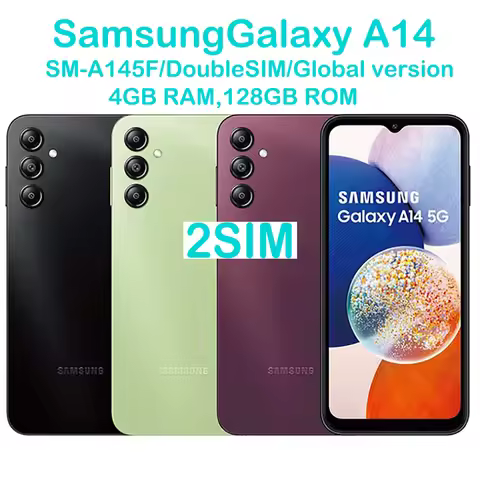 Samsung Galaxy A14 A145F Android Smartphone 6.6-inch Global Version 2SIM Samsung Phone 50MP 5000mAh 