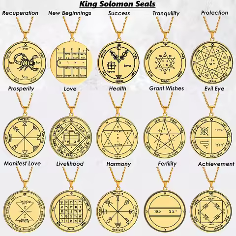 King Solomon Seal Talisman Amulet Jewelry Prosperity Manifest Love Pentacles Coin Medallion Stainles