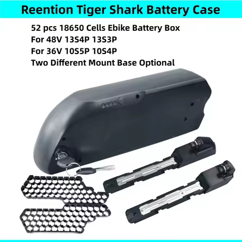 Reention Tiger Shark DS-5 DS-5C Ebike Battery Box 36V 48V Down Tube E-bike Battery Case 52 pcs 18650