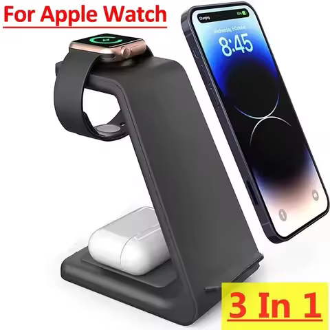 3 in 1 Wireless Charger Stand Fast Charging Dock Station For iPhone 17 16 15 14 13 12 11 XR Apple Wa