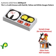 LEGO Parts 3069bpx19 Tile 1x2 Yellow and White Gauge Pattern