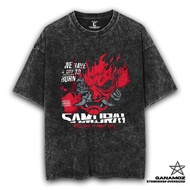 GANAMOZ Cyberpunk Games T-shirt 2077 WELCOME TO NIGHT CITY Stone Wash Oversize T-shirt | Oversized T