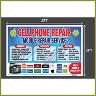 ☼ ◰ ✢ TARPAULIN PRINT FOR CELLPHONE REPAIR 4X2FT & 3X2FT