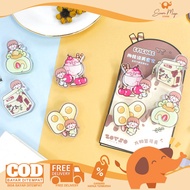 Namei Foodie Multipurpose Acrylic Clip Set of 4 Cute Cartoon Character Motif Paper Clips