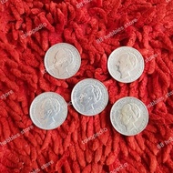 koin uang kuno 1 gulden wilhelmina 1929 original 5 keping borongan gan