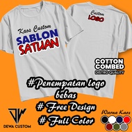 DEWA CUSTOM - KAOS CUSTOM DESAIN LOGO SENDIRI - SABLON KAOS CUSTOM DEPAN BELAKANG - KAOS CUSTOM LOGO