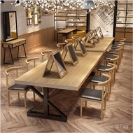 American-style Solid Wood loft Studio Training Table Makeup Shop Long Table Beauty Salon Conference 
