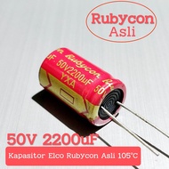 ( 5 BUAH ) CAPASITOR ELCO 50V 2200UF RUBYCON ASLI