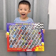 50 ชิ้นเด็กของเล่นรถชุดโลหะแข่งรูปแบบเด็กของขวัญวันเกิดของเล่น