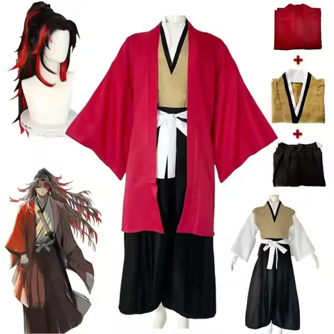 Anime Tsugikuni Yoriichi Cosplay Costume Wig Halloween Party Kimono
