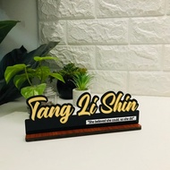 Custom Desk Name Exclusive - Nama Tanda Meja | Acrylic Mirror Gold/Silver