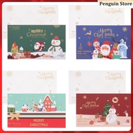 4 Set Gift Card Cards Blessing Xmas Message Christmas Paper for Festive Hand Writing Greeting Postcard Printed  hainesi