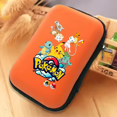 Pokemon Travel Charger Case Anime Pikachu Earphone Zipper Storage Bag Portable Outdoor Charging Cabl