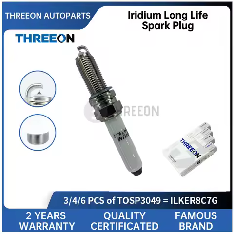 3/4/6PCs THREEON Iridium Spark Plug For GWM POER 2.0 HAVAL F7 F7x H5 H6 H7 H9 TANK 300 Wingle 7 WEY