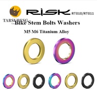 TARSURESG Bike Bolts Washers, M5 M6 4 Colors Stem Bolts Washers, High Quality RISK Titanium Alloy Cycling Repair Screws Outdoor Cycling