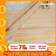 Dutch Teak Wood List 3x1.5 cm Length 50 cm & 100 cm | Multipurpose Wooden Reng DIY Furniture Decorat