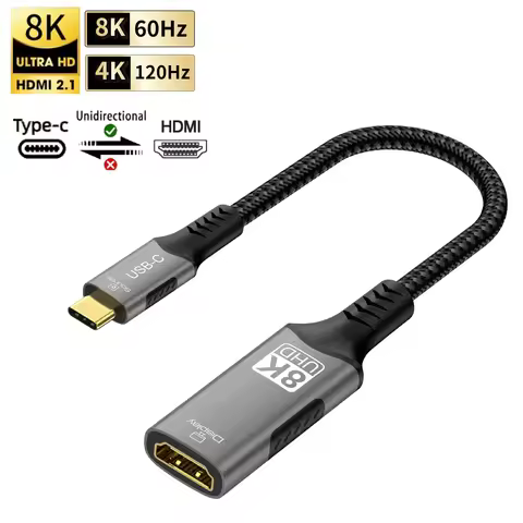 8K@60Hz 32.4Gbps Type C to HDMI Cable 4K@144Hz 2K@240Hz USB C to HDMI 2.1 Cord Compatible with MacBo