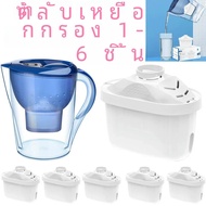 1-6ชิ้นไส้กรองน้ำ100L ไส้กรองคาร์บอนไส้กรองเครื่องกรองน้ำเปลี่ยนวงจร4-8สัปดาห์สำหรับบ้านห้องครัว