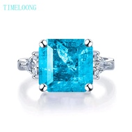 4CT Emerald Paraiba Tourmaline High Carbon Diamond Gemstone 925 Sterling Silver Ring for Women Jewel
