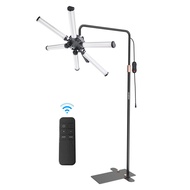 Andoer Floor LED Video Light 6-Arm Fill Light 50W 3200K-5600K 7-Level Brightness with Adjustable Met