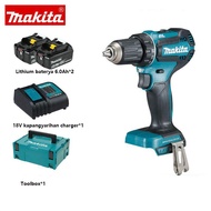 [100% Genuine Fast Shipping] Makita Electric Drill DDF485 Brush Flashlight 18V Electric Drill Lithium Battery Household Appliances