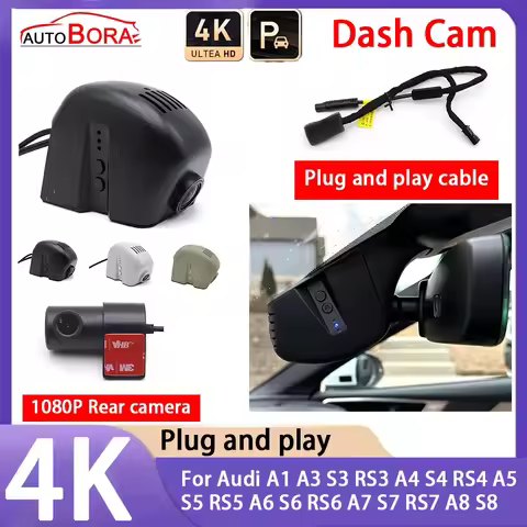 4K 2160P Plug and Play UHD Dash Cam Camera Night Vision for Audi A1 A3 S3 RS3 A4 S4 RS4 A5 S5 RS5 A6