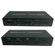 KVM 2-in-1 รองรับ HDMI/USB KVM Switch Adapter USB Switcher 2 อินพุต 1 เอาต์พุต 4K * 2K เครื่องพิมพ์