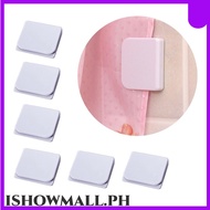 【ISHOWMAL】Shower Curtain Windproof Anti Splash Self Sticking Fixing Clips White 6 Pack ABS