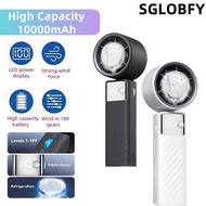 SGLOBFY Mini Handheld Fan Cold Compress Adjustable 199 Wind Speed Turbo Fan Portable High Speed Air 