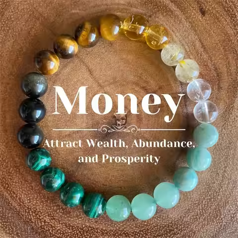 Wealth bracelet for men and women natural stone bracelet citrine dolomite malachite random pattern s