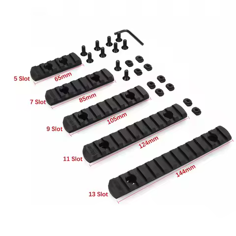 Nylon M-LOK Rail 5/7/9/11/13 Slot Picatinny Rail Mount for AR15/M4 Handguard, Tactical Rifle Sight S