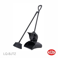 Muranee Black Open Close and Broom 1 Set Black Broom Dustpan Set Long Handle + Clip Plastic Hook Dur