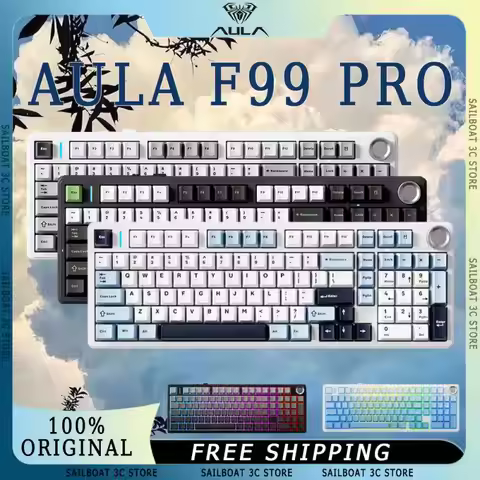 AULA F99PRO wireless Mechanical Keyboard, Gamer keyboard Customized Hot-Swap, Cherry profile,8000mAh