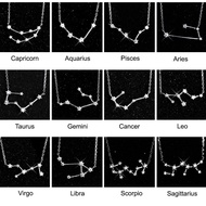 12 Zodiac Necklace Zircon Horoscope Astrology Constellation Pendant