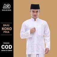[ SIAP KIRIM ] Baju Muslim Koko Pria Dewasa Warna Adem Koko Putih