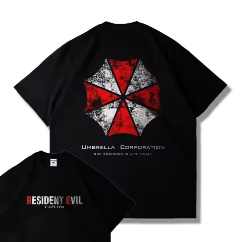 Leon Kennedy Resident Evil 9 Remake Graphic Oversized T Shirt Men Women Horror Game Fan Art Short Sl