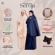 Hanna Mirae Telekung Seroja Jacquard Silk Satin Lembut Sejuk Selesa Premium Exclusive Hadiah Hantara