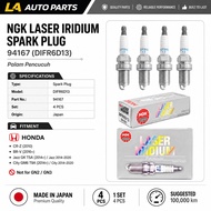 NGK 94167 DIFR6D13 Laser Iridium Spark Plug For Honda City GM6 T9A Jazz GK T5A BR-V CR-Z
