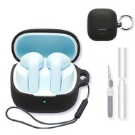 Case for Baseus Bass BS1 NC EarbudsSilicone Case Cover with Keychain & Cleaning Kit & Lanyard