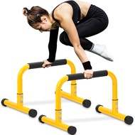 Push Up Bar, 14'' High Steel Parallettes & Dip Bar with Full Coverage Foam Handle, Heavy-Duty Calist