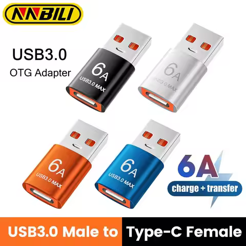 NNBILI 6A USB 3.0 OTG Adapter USB3.0 Male to Type C Female OTG Converter For Laptop Xiaomi Samsung U