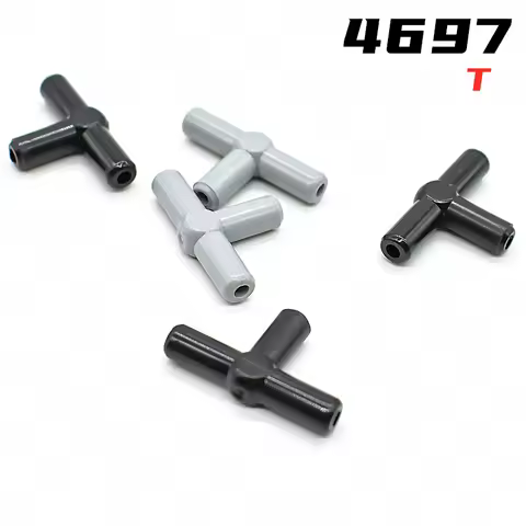 Rainbow Pig MOC Particles 4697b 4697 Pneumatic T-Piece Building Blocks Classic Brand Kids DIY Enligh